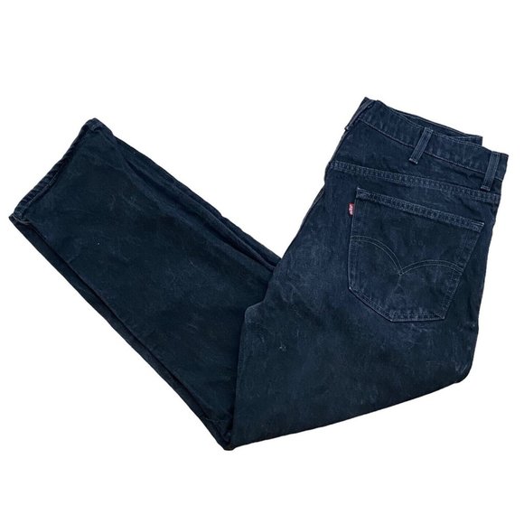 Vintage 90s Levi's 550 Black Denim Jeans Relaxed Fit Made in USA‎ Men's 40x30 - Picture 1 of 6